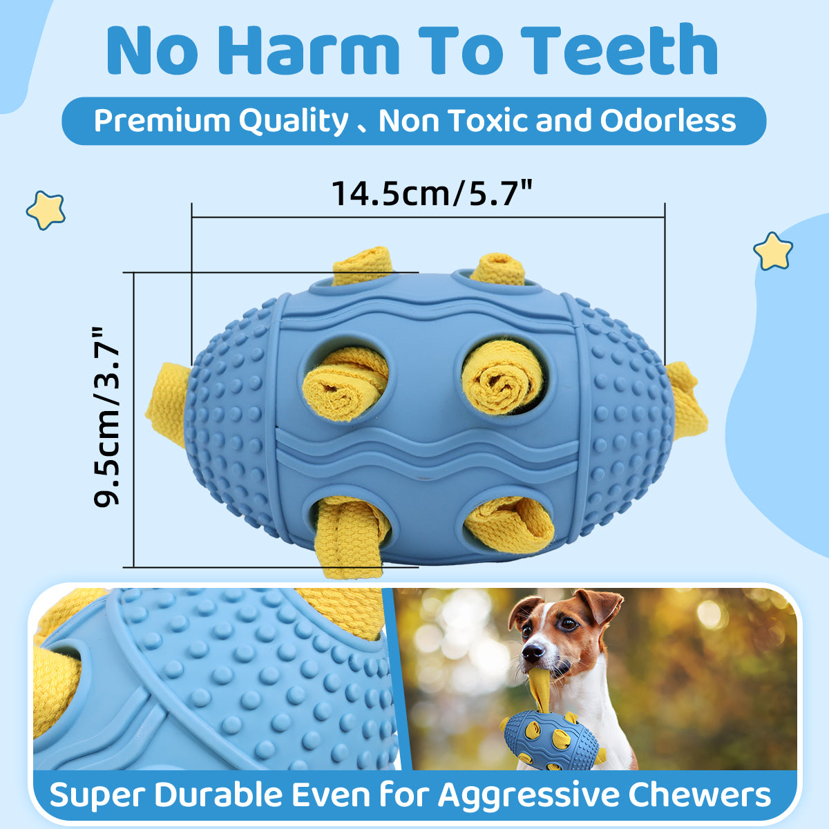 Interactive Dog Treat Dispenser Toy – Natural Rubber Soccer Design