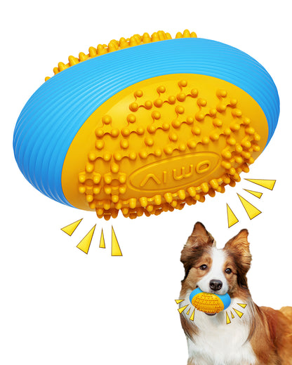 Olive Squeaky Dog Chew Ball – Durable Dental Toy for Aggressive Chewers