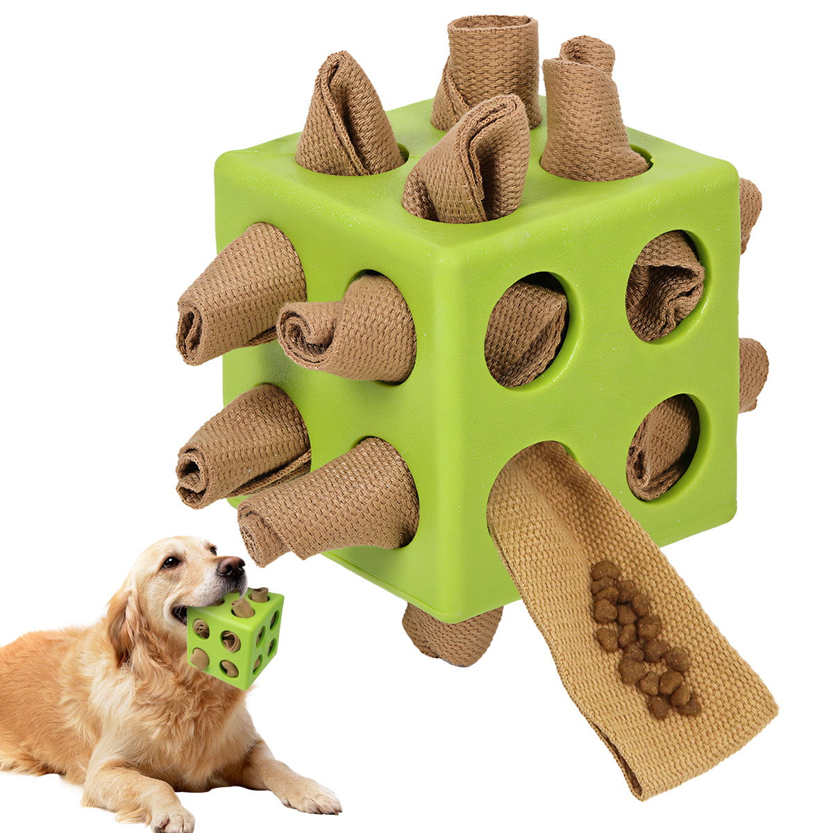 Interactive Dog Snuffle Cube – Puzzle Toy for Foraging & Slow Feeding
