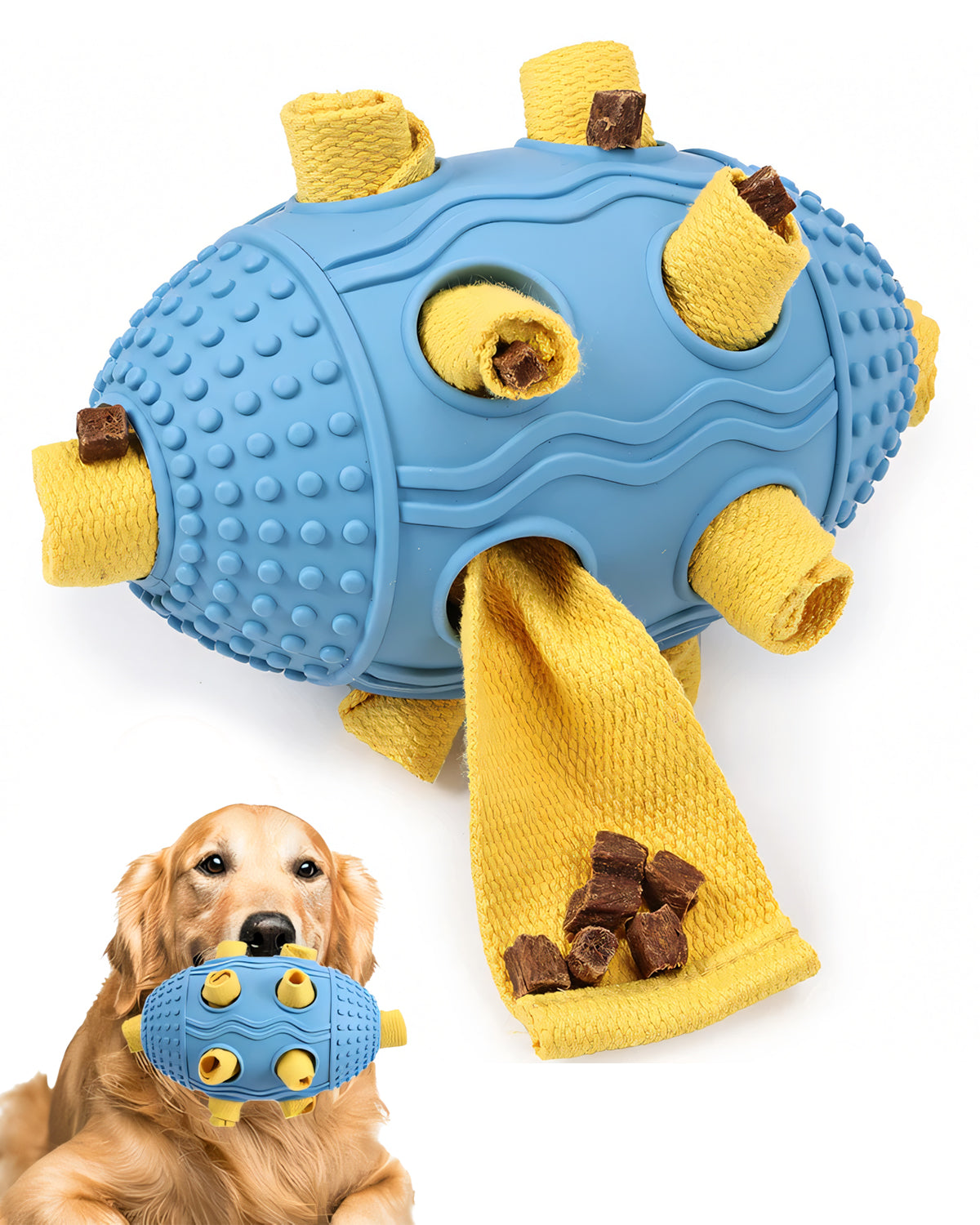 Interactive Dog Treat Dispenser Toy – Natural Rubber Soccer Design