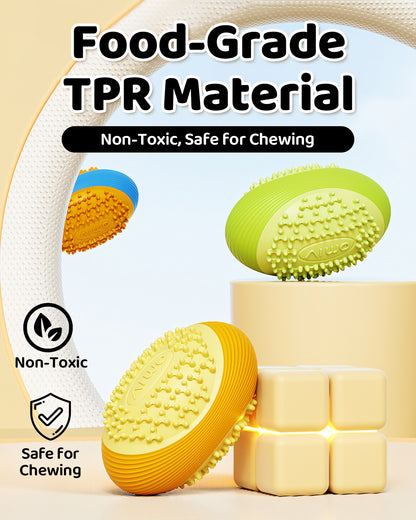 Olive Squeaky Dog Chew Ball – Durable Dental Toy for Aggressive Chewers