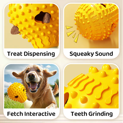 Dog Treat Dispenser Chew Toy – Squeaky, Interactive & Slow Feeding