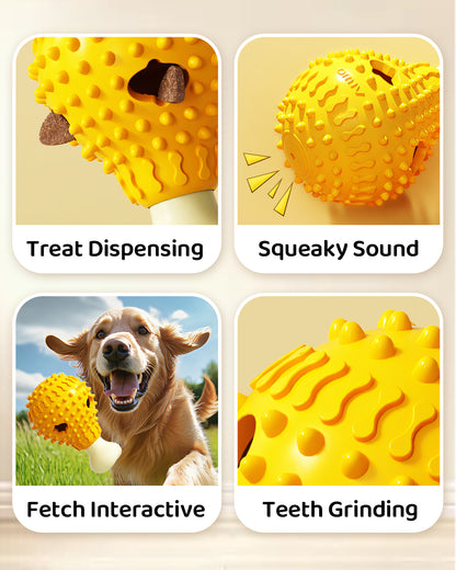 Dog Treat Dispenser Chew Toy – Squeaky, Interactive & Slow Feeding
