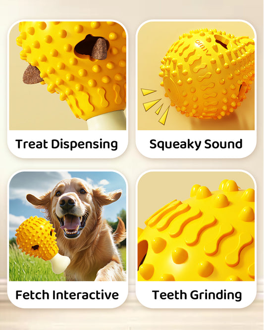 Dog Treat Dispenser Chew Toy – Squeaky, Interactive & Slow Feeding