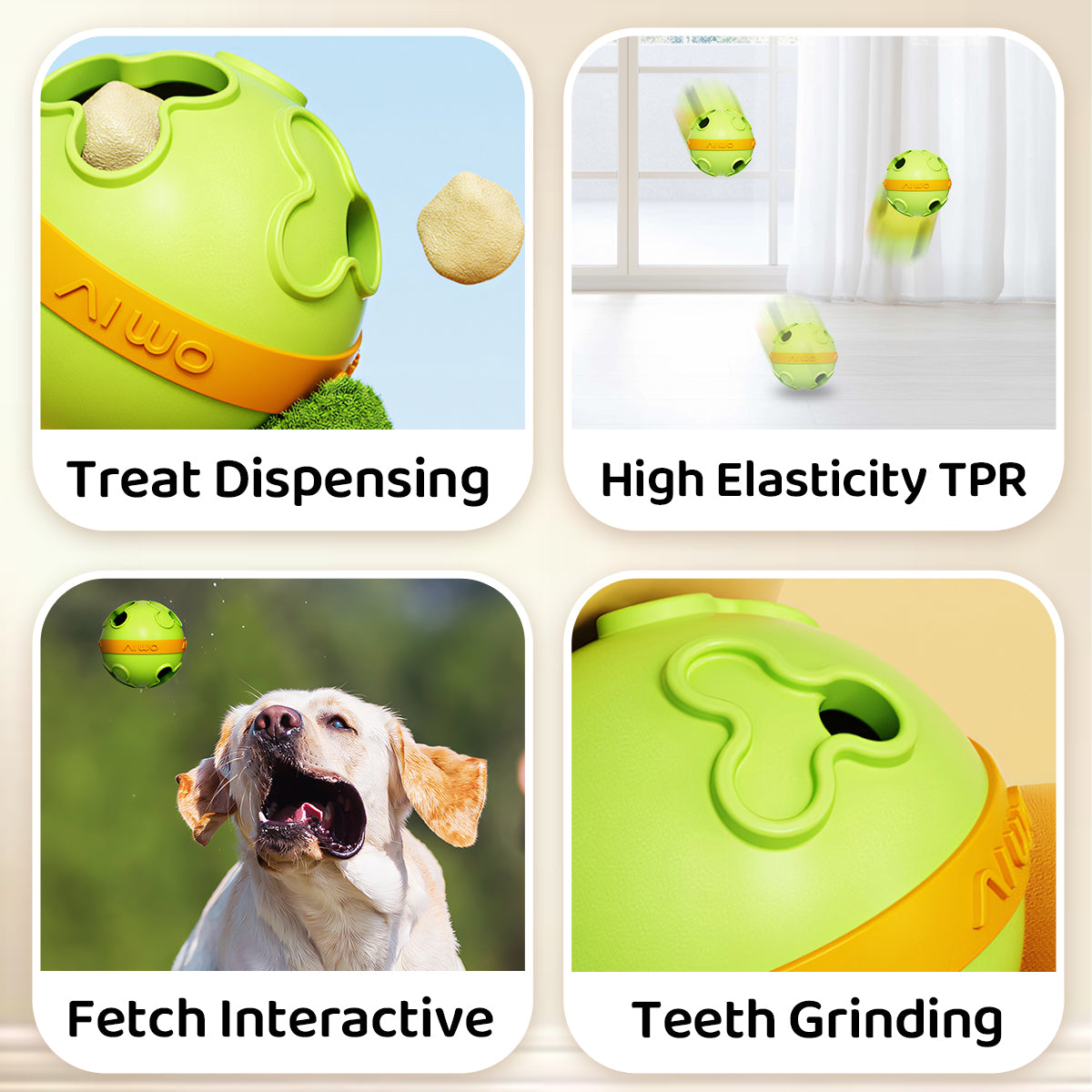 Interactive Dog Treat Dispenser Ball – Bite Resistant & Slow Feeding