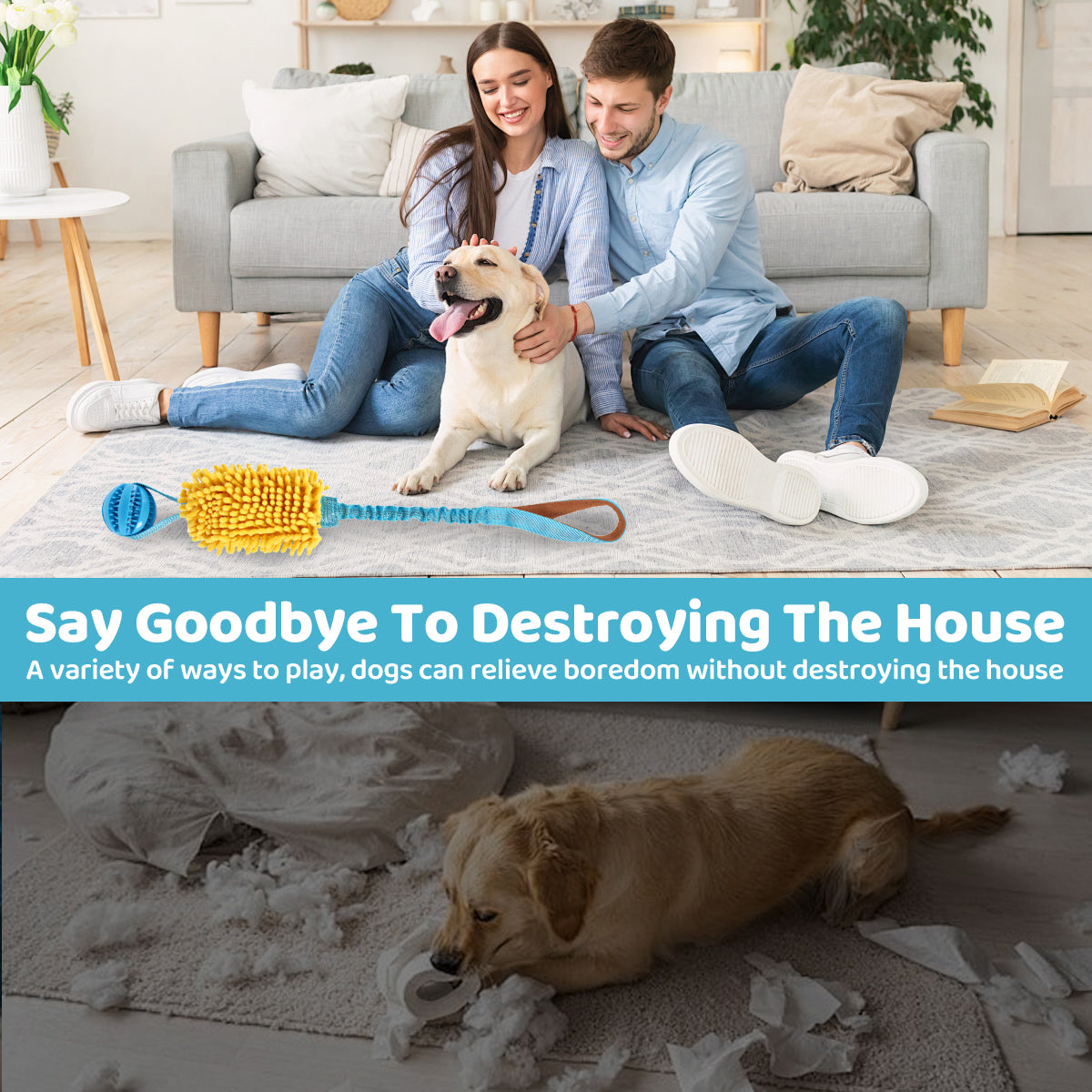 Dog Tug of War Toy – Interactive Chew & Teeth Cleaning Toy