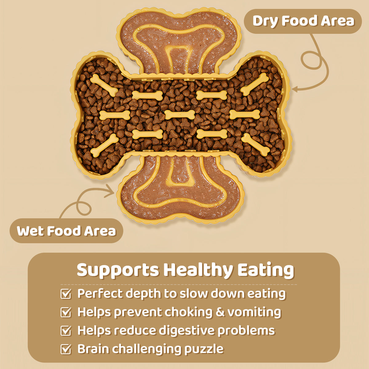 Slow Feeder Dog Bowl – Prevent Fast Eating & Improve Digestion