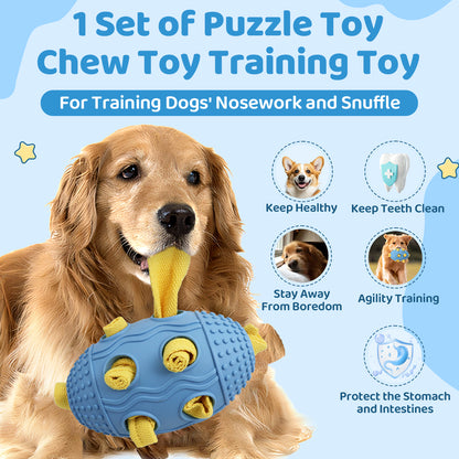 Interactive Dog Treat Dispenser Toy – Natural Rubber Soccer Design