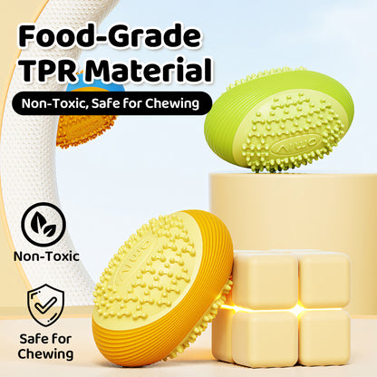 Olive Squeaky Dog Chew Ball – Durable Dental Toy for Aggressive Chewers