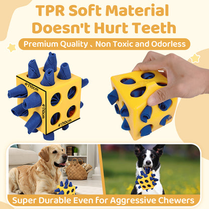 Interactive Dog Snuffle Cube – Puzzle Toy for Foraging & Slow Feeding