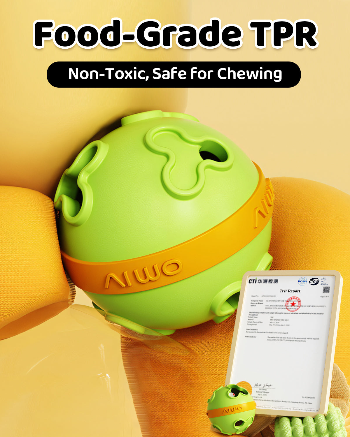 Interactive Dog Treat Dispenser Ball – Bite Resistant & Slow Feeding