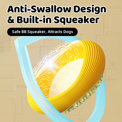 Olive Squeaky Dog Chew Ball – Durable Dental Toy for Aggressive Chewers