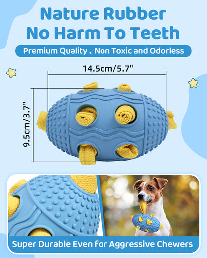 Interactive Dog Treat Dispenser Toy – Natural Rubber Soccer Design