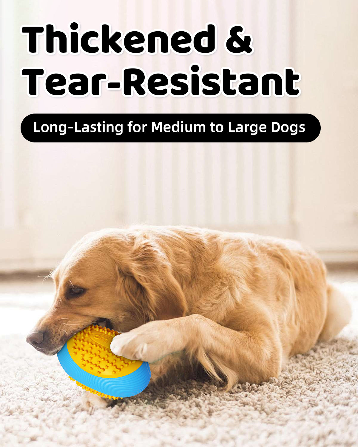 Olive Squeaky Dog Chew Ball – Durable Dental Toy for Aggressive Chewers