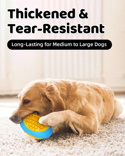 Olive Squeaky Dog Chew Ball – Durable Dental Toy for Aggressive Chewers