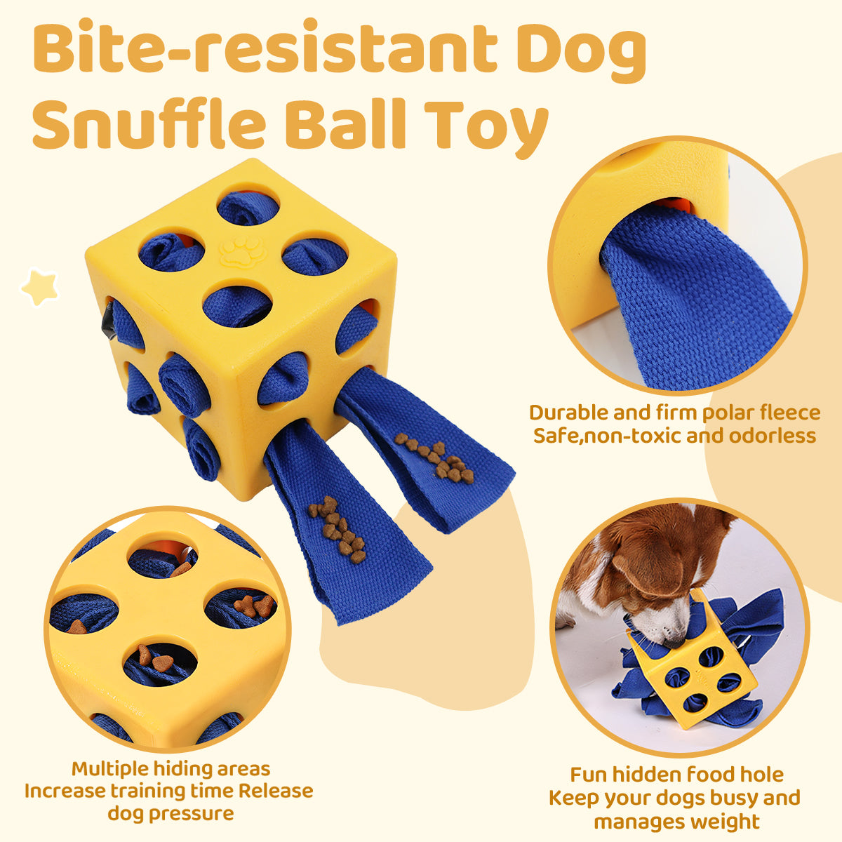 Interactive Dog Snuffle Cube – Puzzle Toy for Foraging & Slow Feeding