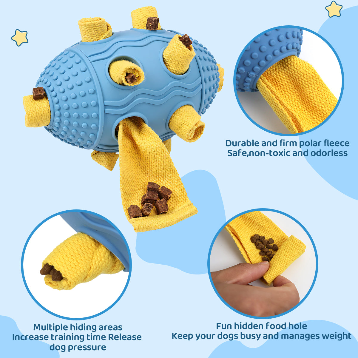 Interactive Dog Treat Dispenser Toy – Natural Rubber Soccer Design