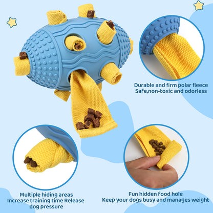 Interactive Dog Treat Dispenser Toy – Natural Rubber Soccer Design