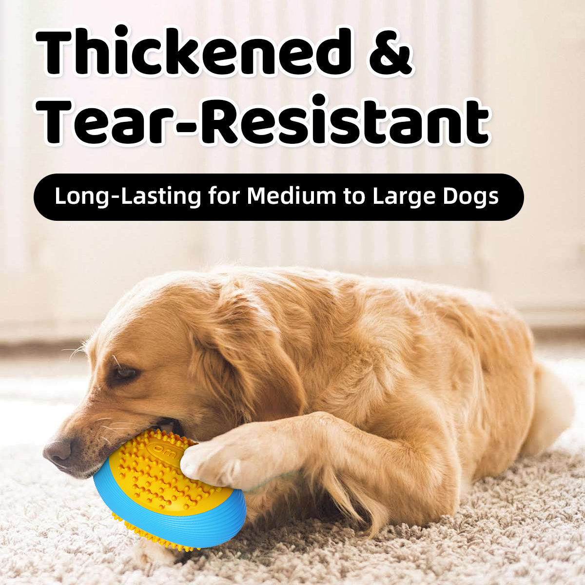 Olive Squeaky Dog Chew Ball – Durable Dental Toy for Aggressive Chewers