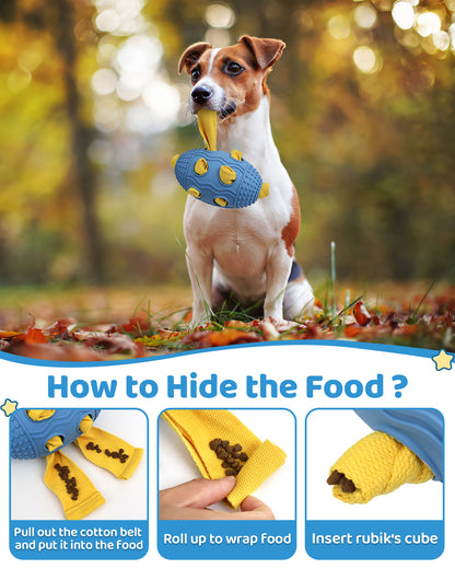 Interactive Dog Treat Dispenser Toy – Natural Rubber Soccer Design