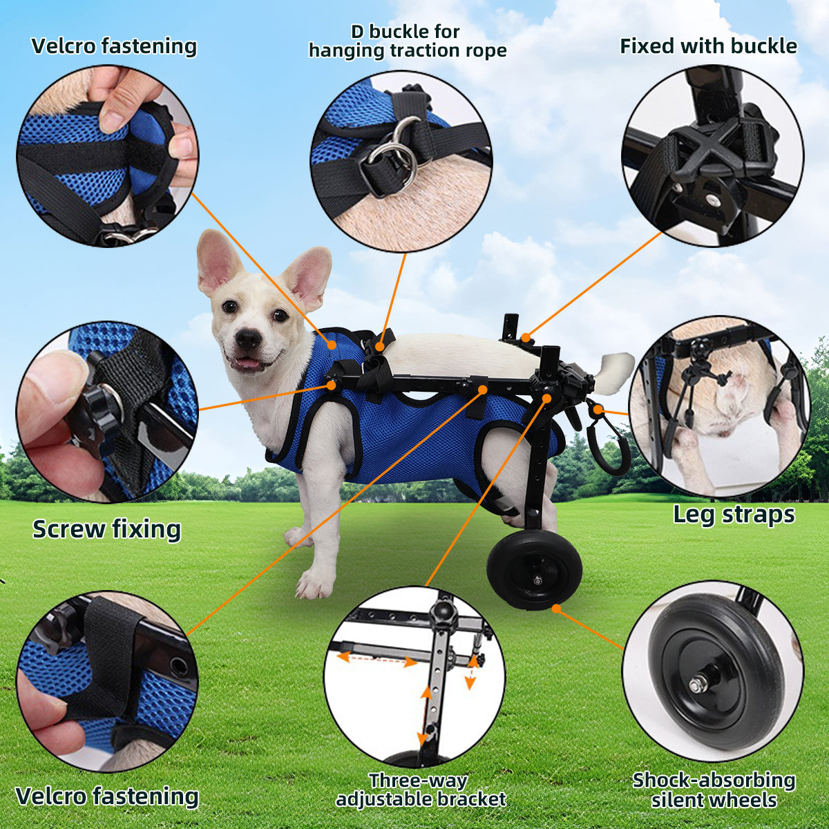Dog Wheelchair for Hind Legs – Lightweight & Adjustable (XS)