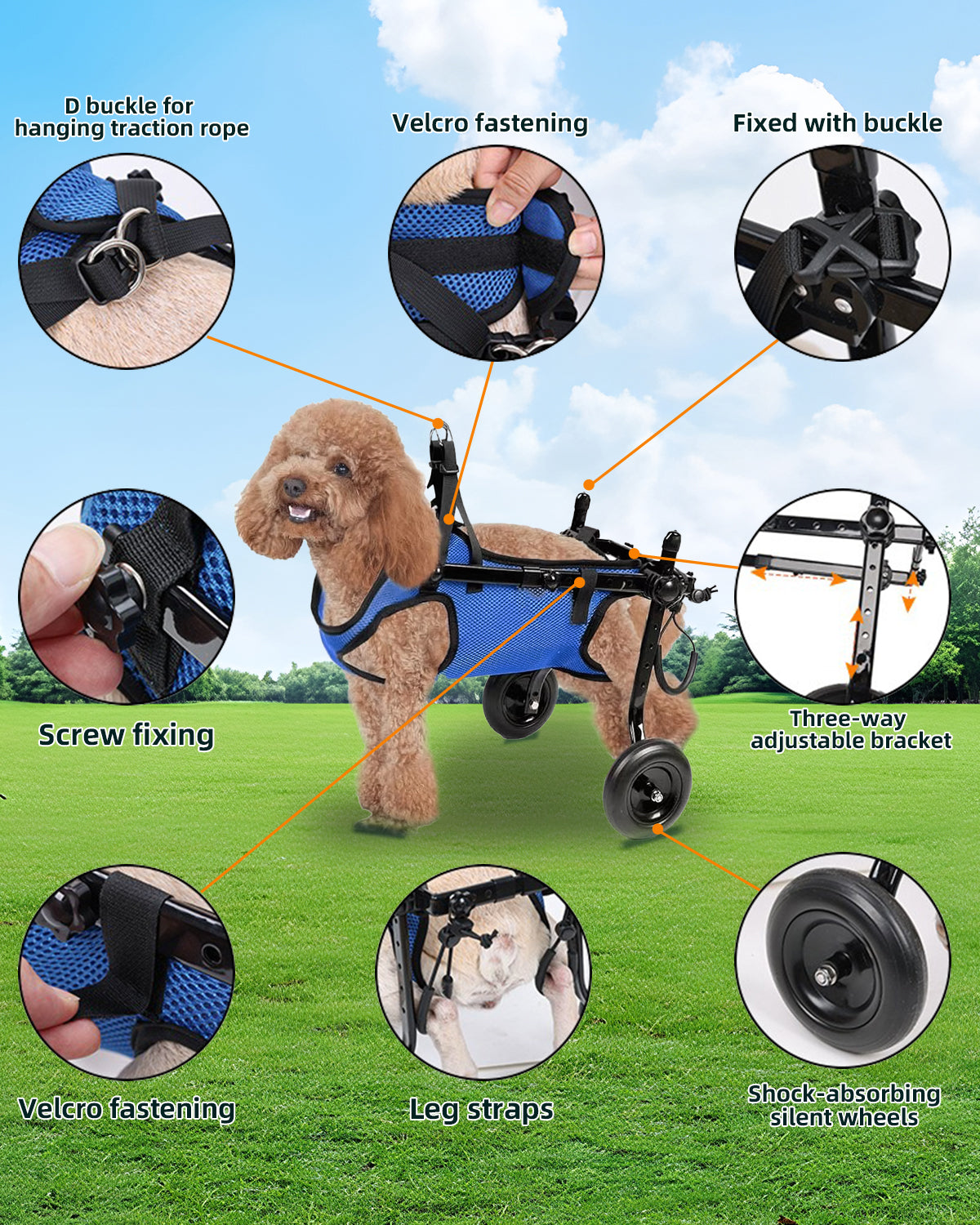 Dog Wheelchair for Hind Legs – Lightweight & Adjustable (XS)