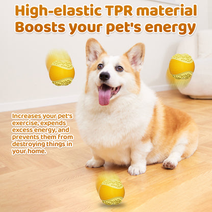 Pelota masticable chirriante para perros agresivos, TPR de grado alimenticio, diseño indestructible, juguete de limpieza dental, pelota antiasfixia para perros pequeños, medianos y grandes, juego interactivo de larga duración. 