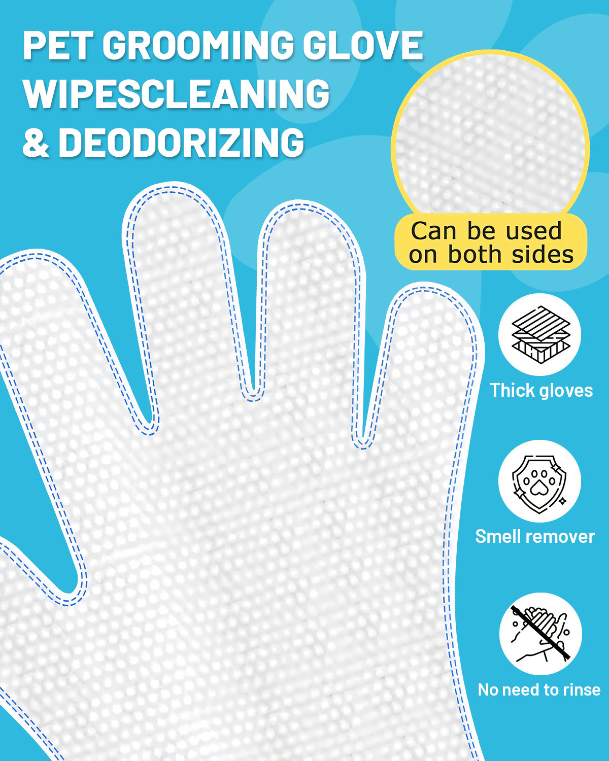 Reinigungstücher für Haustiere: Extra dicke, pflegende Einweg-Pflegetücher für Hunde und Katzen, ideal für die tägliche Pflege und auf Reisen. Kein Abspülen erforderlich. Hypoallergen, unparfümiert. 6 Stück pro Packung. 