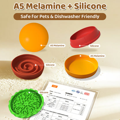 5-in-1 Multifunctional Pet Bowl – Slow Feeder, Licking Mat & Water Bowl