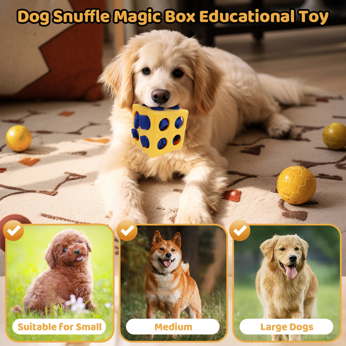 Interactive Dog Snuffle Cube – Puzzle Toy for Foraging & Slow Feeding