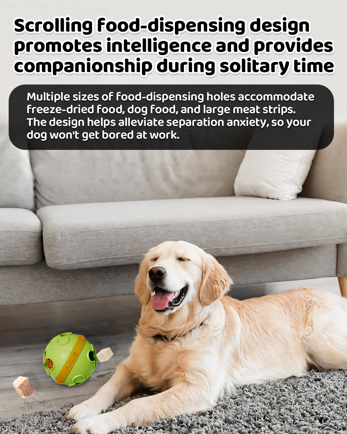 Interactive Dog Treat Dispenser Ball – Bite Resistant & Slow Feeding