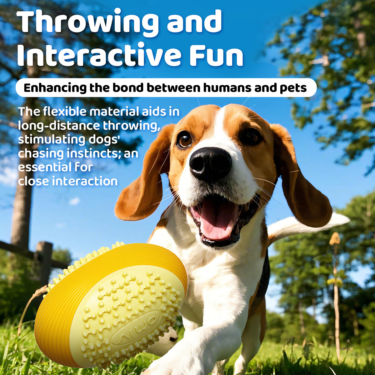 Olive Squeaky Dog Chew Ball – Durable Dental Toy for Aggressive Chewers