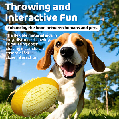 Olive Squeaky Dog Chew Ball – Durable Dental Toy for Aggressive Chewers