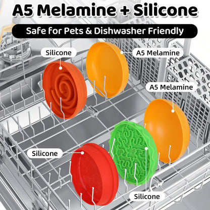 5-in-1 Multifunctional Pet Bowl – Slow Feeder, Licking Mat & Water Bowl