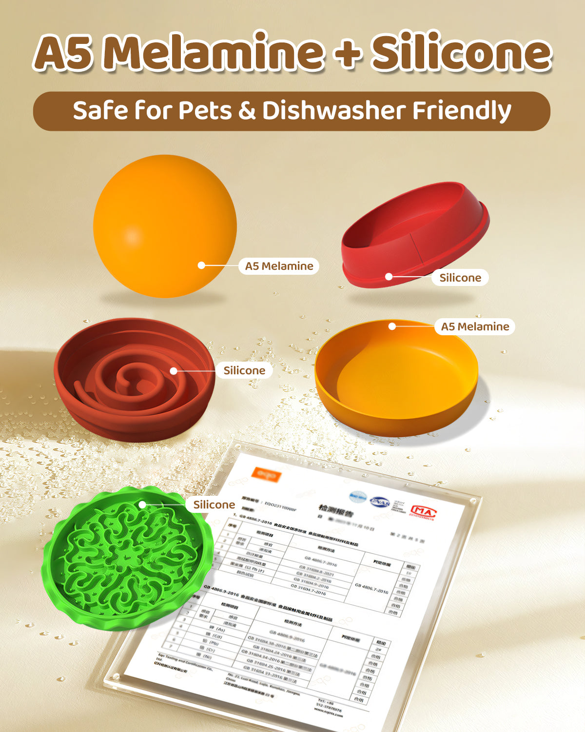 5-in-1 Multifunctional Pet Bowl – Slow Feeder, Licking Mat & Water Bowl