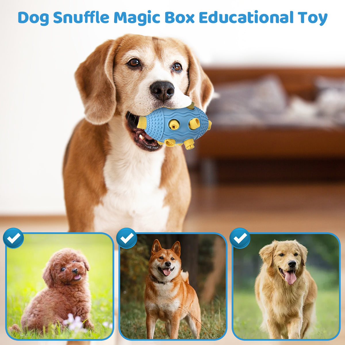 Interactive Dog Treat Dispenser Toy – Natural Rubber Soccer Design