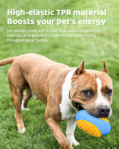 Olive Squeaky Dog Chew Ball – Durable Dental Toy for Aggressive Chewers