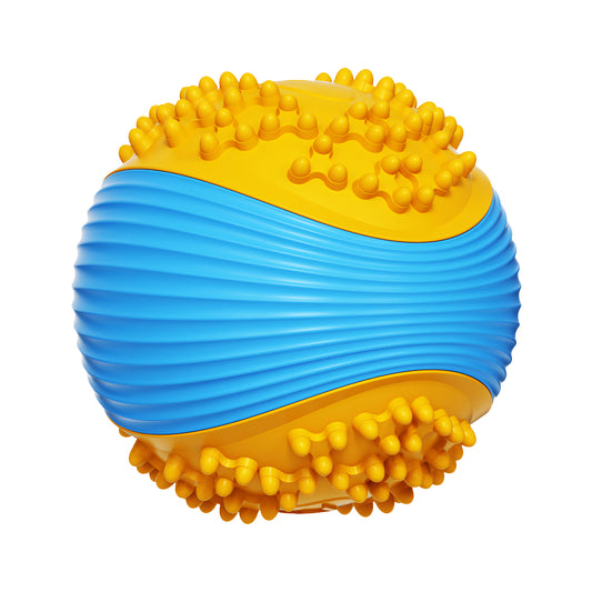 Quietschball für Hunde mit starkem Kaudrang, aus lebensmittelechtem TPR, unzerstörbares Design, Zahnreinigungsspielzeug, Anti-Erstickungsgefahr, Apportierball für kleine, mittlere und große Hunde, langlebiger interaktiver Spielspaß 