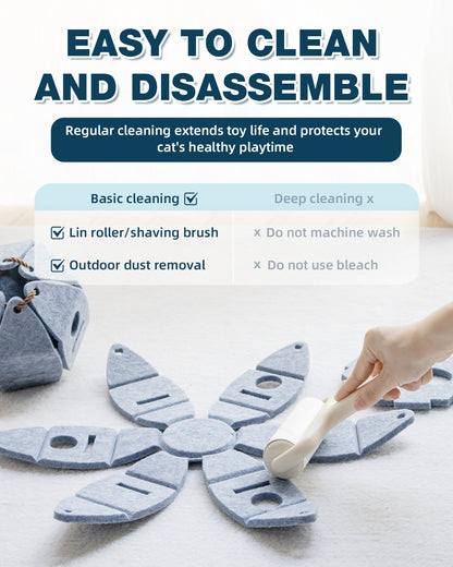 Interactive Cat Puzzle Ball – Foldable Felt Toy with Bell