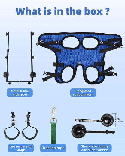 Dog Wheelchair for Hind Legs – Lightweight & Adjustable (XS)