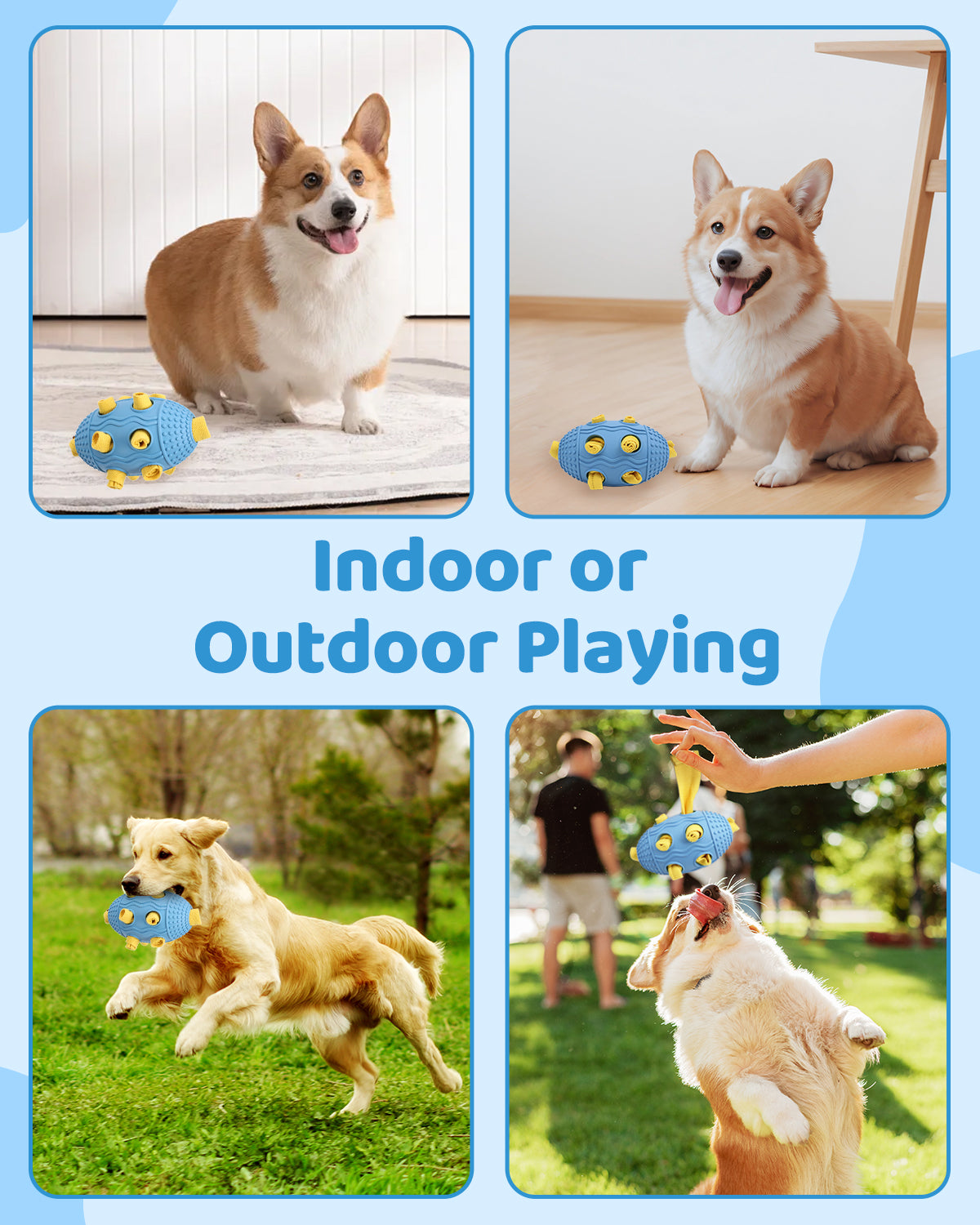 Interactive Dog Treat Dispenser Toy – Natural Rubber Soccer Design