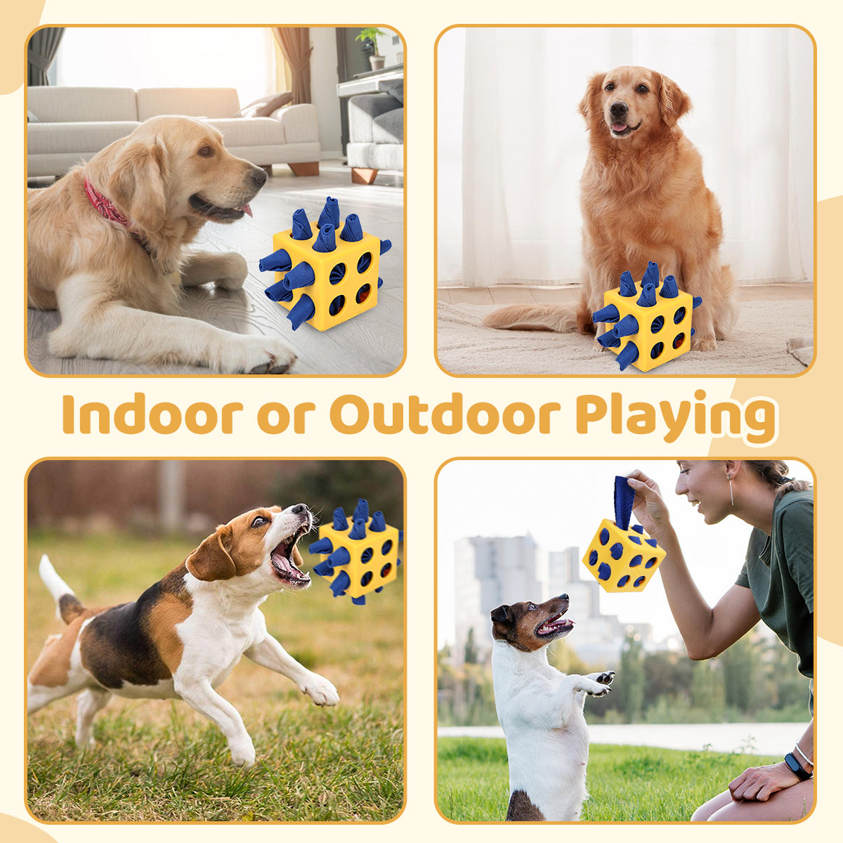 Interactive Dog Snuffle Cube – Puzzle Toy for Foraging & Slow Feeding