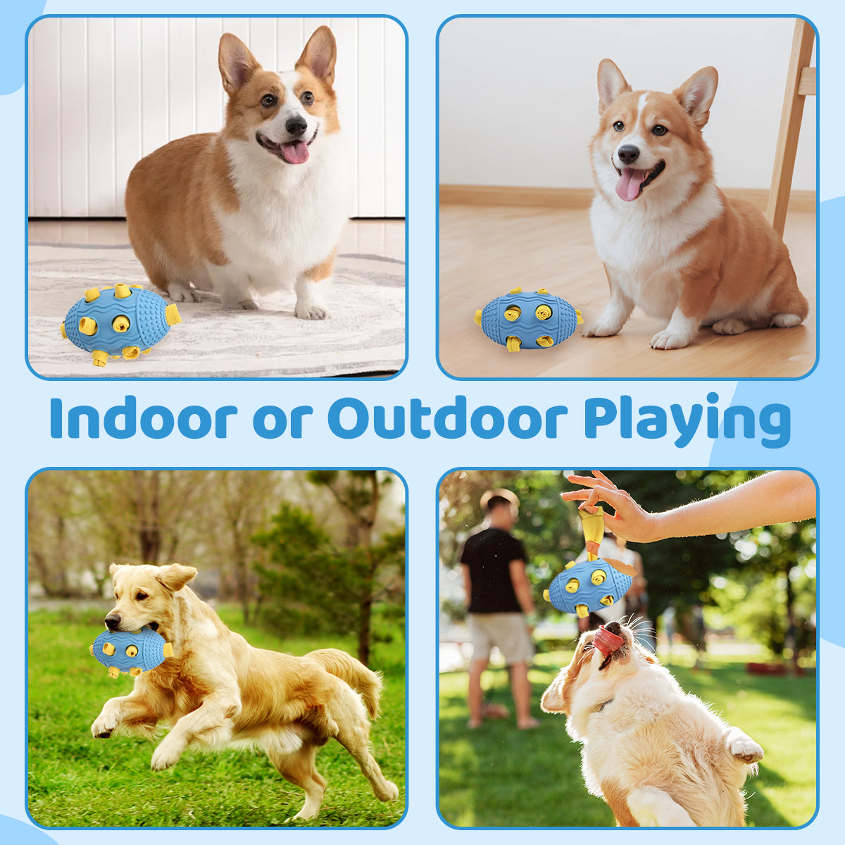 Interactive Dog Treat Dispenser Toy – Natural Rubber Soccer Design