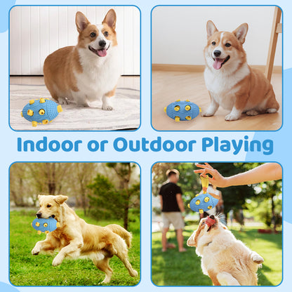 Interactive Dog Treat Dispenser Toy – Natural Rubber Soccer Design